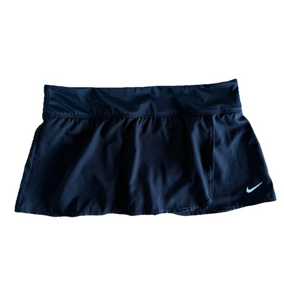Nike Solid Element Swim Boardskirt Black Womens Large Sporty Preppy Summer Pool - Picture 1 of 9